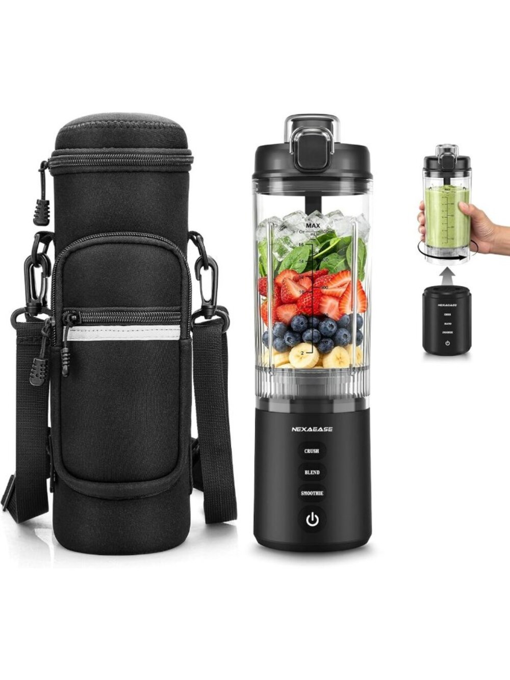 Portable Personal Blender Juicer for Smoothies & Shakes with Insulated Sleeve
